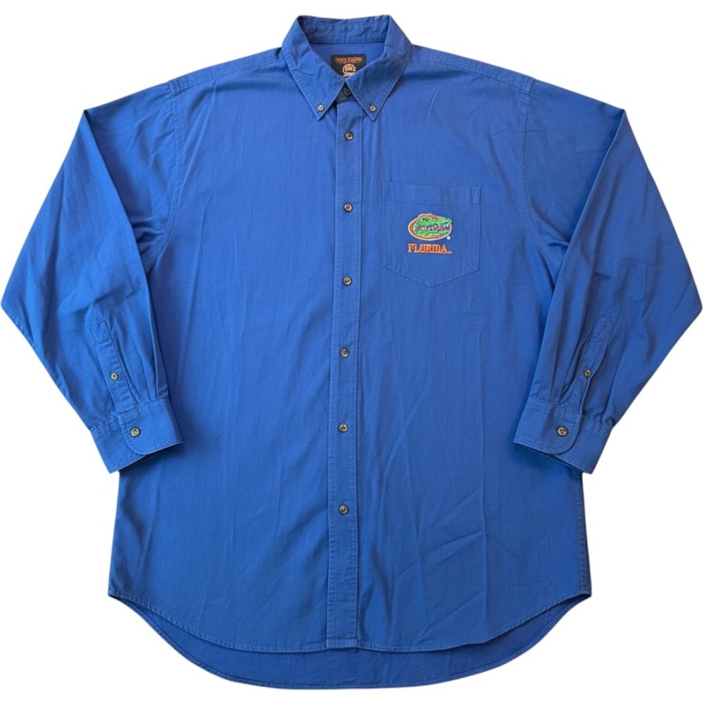 Three Square Florida Gators Mens 2XL Blue Long Sleeve Button Down Cotton Shirt